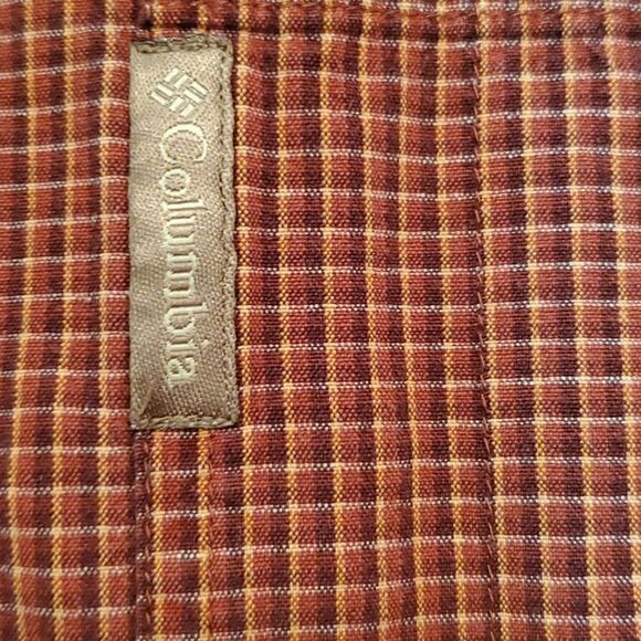 Columbia Sportswear Men's Long Sleeve Plaid Rust Button Down Shirt Size Large - Picture 6 of 10